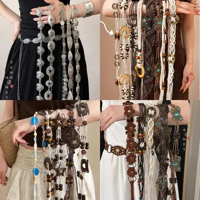 Bohemian Wooden Beads Waist Chain Belt