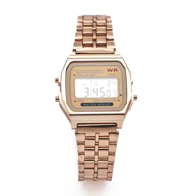 Digital Watch with Water Resistant Steel Band