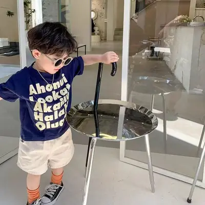 Kids T-Shirt Boys Off-Shoulder Summer Wear