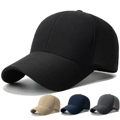 Summer Mesh Baseball Cap Black Gray Waterproof