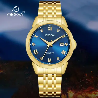 Orsga Gold Roman Dial Quartz Watch for Men