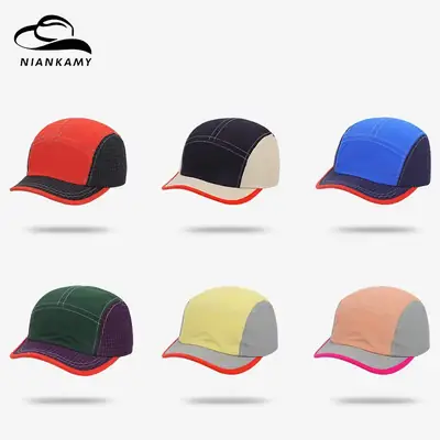 Men's Red Black Checkered Baseball Cap with Adjustable Buckle