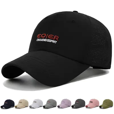 Korean Style Grey Baseball Cap with Embroidered Logo