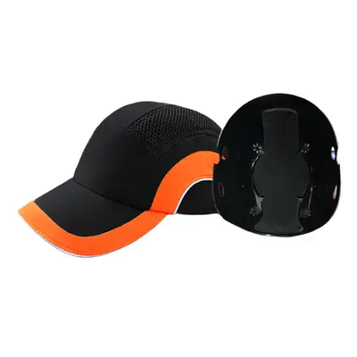Outdoor Baseball Cap Black Orange Anti-Collision Safety Helmet