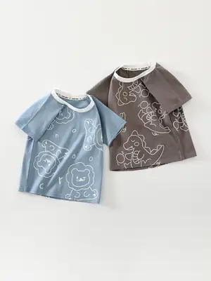 Kids Ice O2 Cotton T-Shirt Gray White Graphic
