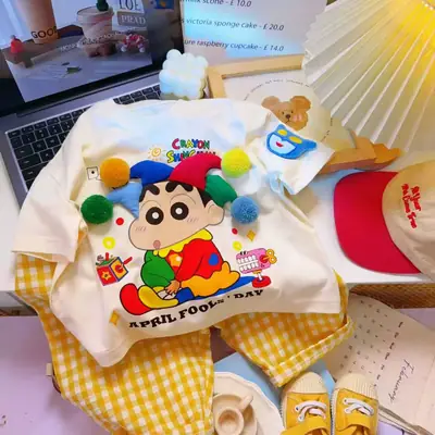 Kids Cotton Cartoon T-Shirt Summer Boys Girls Half Sleeve Korean Style