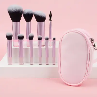 Pink Makeup Brush Set for Travel & Daily Use