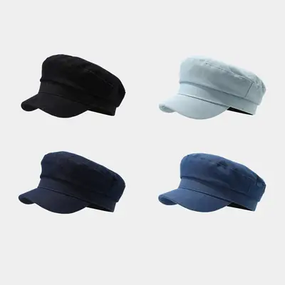 Vintage Navy Flat Cap Baseball Casual Face-Slimming
