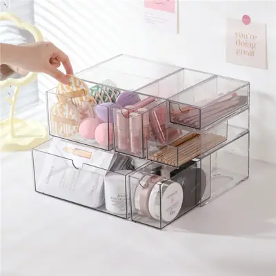 Acrylic Transparent 3-Tier Makeup Storage Box
