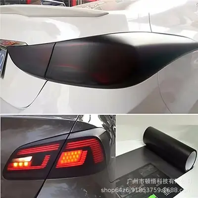 Matt Black Car Tail Light Film Vinyl Blackened