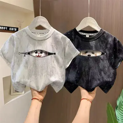 Boys Pure Cotton Tie-Dye T-Shirt New Summer Cool