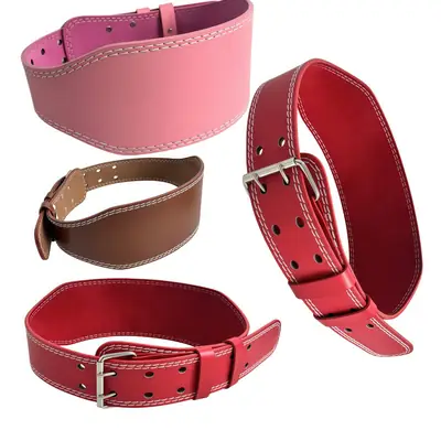 Men Red Squat Belt with Buckle for Men