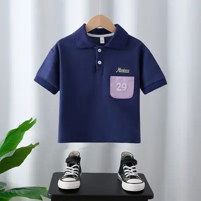 Boys Navy Short Sleeve Polo T-Shirt Summer 2025