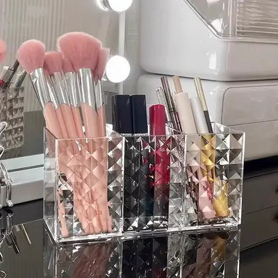 Transparent Acrylic Makeup Brush & Eyeliner Organizer