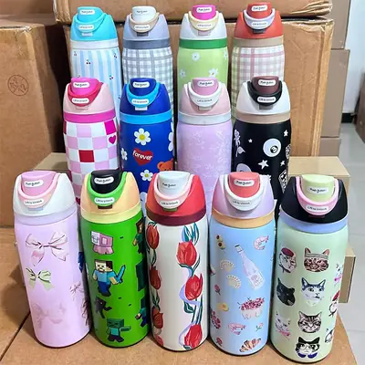 Cross-Border Cartoon Fruit Cup 304 Stainless Steel Thermos Cup Large Capacity Portable Double Drinking Cup Outdoor Sports Water Bottle
