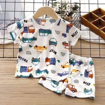 Baby Girl Printed T-Shirt & Shorts Set White