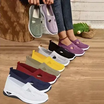 Women's Slip-On Casual Shoes Black White