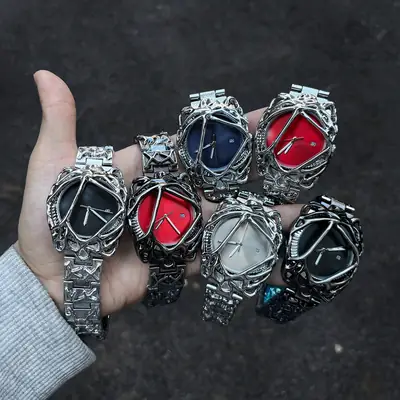 Millennium Y2K Watch Men's Spider Web Alabaster European and American High-End Waterproof Cross-Border Popular Men's Watch