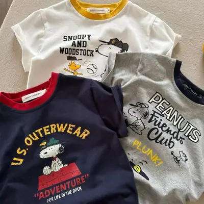 Children Cartoon T-Shirts 2025 Summer Boys Girls Japanese Style