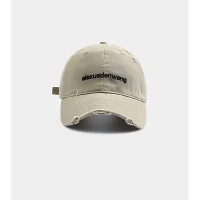 Black Distressed Baseball Cap for Women Men Korean Style Casual