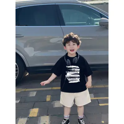 Cool Printed T-Shirt Set for Boys Summer Wear