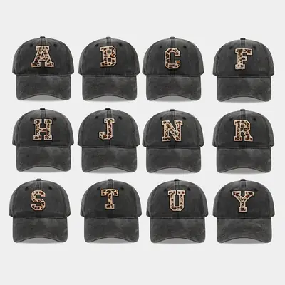 Black Leopard Print Baseball Cap for Women