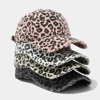 Vintage Leopard Print Baseball Cap Unisex Hot Girl Style