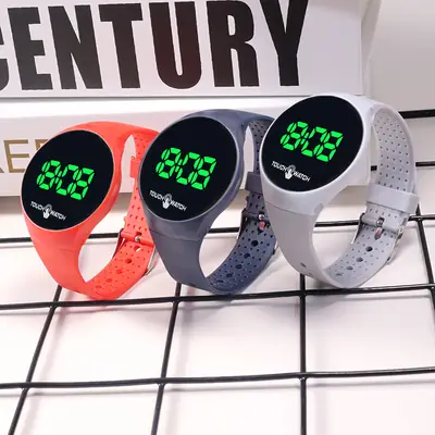 Korean Style Touch Screen Green LED Watch