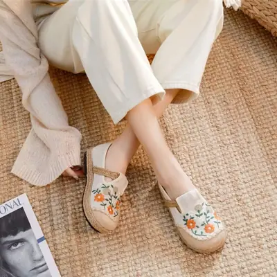 New Old Beijing Cloth Summer Women's Embroidered Slippers