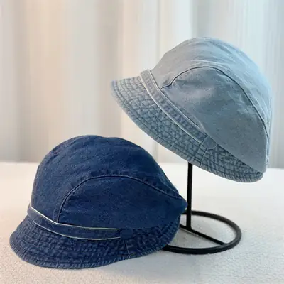 Wide Bristled Beret for Men Blue Grey