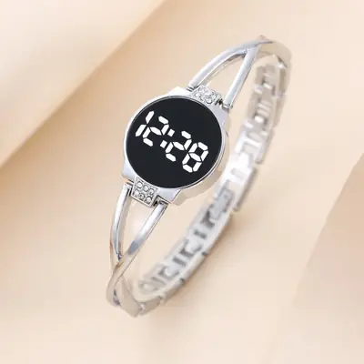 Women's Touch Digital Watch with Diamond Studs
