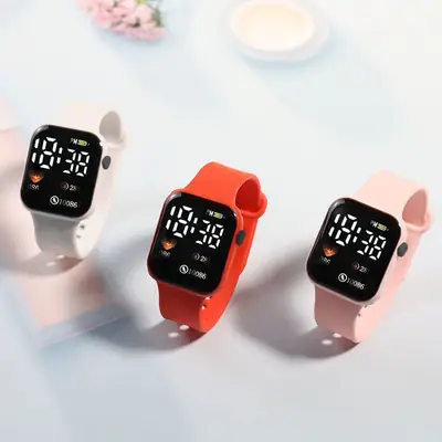Digital Smart Watch for Girls with Blue & White Bands