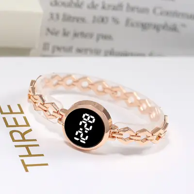 Rose Gold Korean Style Electronic Bracelet Watch