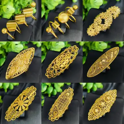 Cross-Border Hot-Selling Exquisite 24K Gold Flower Women's Ring That Does Not Fade Niche Design Middle East Dubai Elegant Wholesale