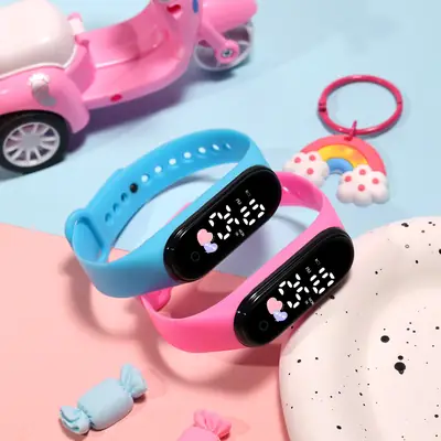 Luminous Heart Watch for Girls with LED Display