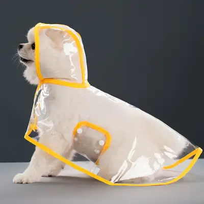 Dog Raincoat Cloak Belly Protection Teddy Special Small and Medium-Sized Dog Shiba Inu Puppy Transparent Poncho Waterproof Pet Clothes