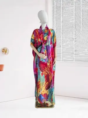 African Robe Plus Size Two Piece Dress Orange Blue