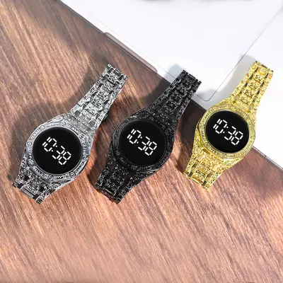 Retro Steel Band Touchless Digital Watch for Men