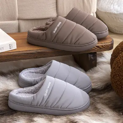 2025 New Winter Cotton Slippers for Women, Non-Slip, Non-Stinky Feet, Home Warm Thick-Soled Waterproof Fleece-Lined Cotton Shoes for Men