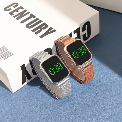 Korean Fashion Touch Green LED Watch for Men Women