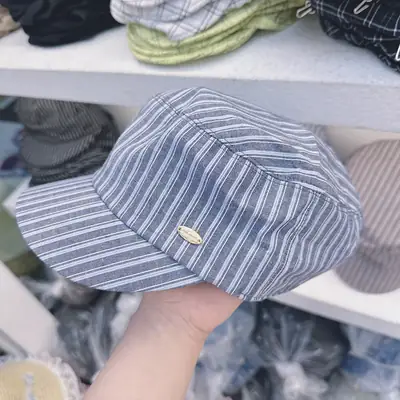 Japanese Retro Striped Baseball Cap for Summer Sun Protection