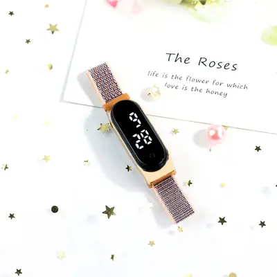 Waterproof Touch Watch with LED Display & Red Blue Strap