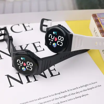 Red Digital Watch for Girls Students Sports Wear