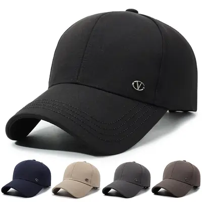 Men's Grey Baseball Cap for Autumn Winter Outdoor Use