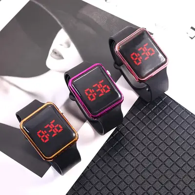 Square Electronic Watch for Students with RGB Display