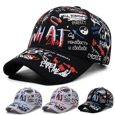Korean Style Graffiti Duckbill Caps Unisex Hip-Hop Fashion