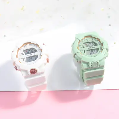 Matcha Green Digital Watch for Men Women Students