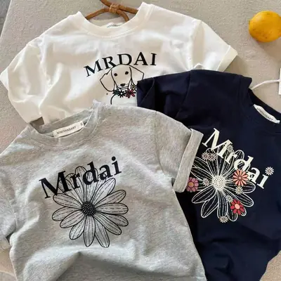 Kids T-Shirt Set Mirdai Floral Print Cotton Summer