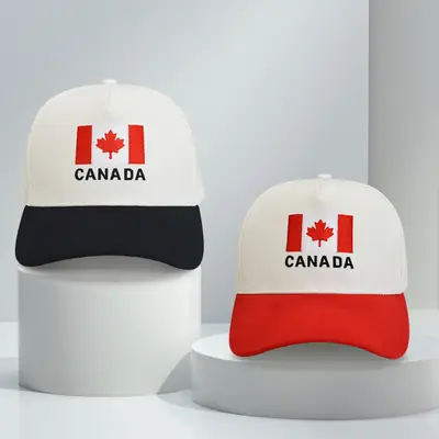 Canada Flag Cap Red White Unisex Baseball Hat