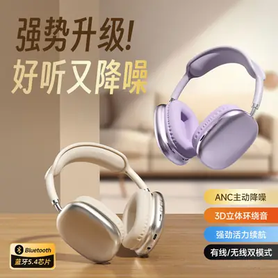 Pink Bluetooth Headset with ANC & Hi-Fi Audio